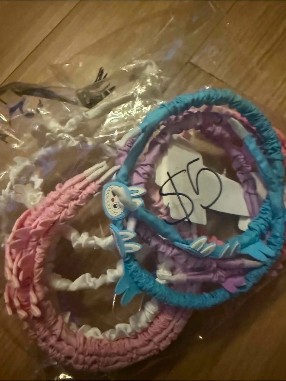 Labubu Elastic Headbands Set – Pink, Purple, Blue